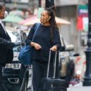 Amber Stevens West – Seen carrying her luggage while out in New York - 454 x 635