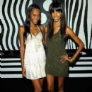 Models Jaunel McKenzie and Quiana Grant attend the alice + olivia by Stacey Bendet M.A.C. Cosmetics collection launch at Beauty Bar on July 14, 2010 in New York City