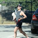 Brittany Snow – On stroll with her dog in Los Angeles - 454 x 560