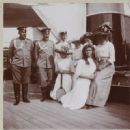 Tatiana, Maria and Olga Nikolaevna with officers and ladies-in-waiting on board the Standart