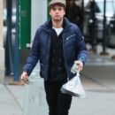 Sebastian Stan getting his lunch to go in New York City, New York on December 20, 2014