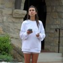 Nina Dobrev – Take their dog for a walk in Santa Barbara - 454 x 641