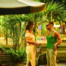 Alessandra Ambrosio – In a white slit dress out in Rio