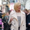 Jenni Falconer – In a white coat while spotted shopping at Sweaty Betty in London - 454 x 636