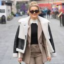 Ashley Roberts – In a beige trouser suit at Heart radio in London