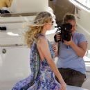 Paris Hilton in Long Dress – On a Yacht in Mykonos