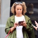 Angela Griffin – Wearing long green coat while walking in Hampstead - 454 x 713