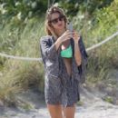 Cristina Marino in Green Bikini on the beach in Miami - 454 x 685