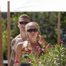 Gabby Allen – In a black bikini by the pool at Nobu Hotel in Ibiza - 454 x 653