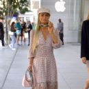 Paris Hilton In Pink Heading To Event At Maje Clothing Store In The Grove