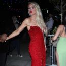 Gigi Gorgeous – In a red dress celebrates her birthday at HEART Nightclub in West Hollywood
