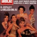 Cristina Piaget, Blanca Suelves, Inés Sastre, Judit Mascó, Paloma Lago - Hola! Magazine Cover [Spain] (2 January 1992)
