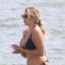 Konstantina Spyropoulou in Black Bikini at the beach in Athens - 454 x 681