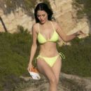 Claudia Alende in Yellow Bikini on the beach in Los Angeles - 454 x 681