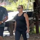 Nicole Eggert hiking at Fryman Canyon in LA