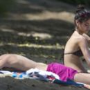 Kim Turnbull in Bikini on the beach in Barbados