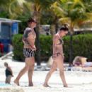 Candice Brown – In a bikini Hits the beach in Cancun - 454 x 303