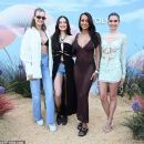 Model mayhem! Sara Sampaio stunned onlookers as she rolled up to Revolve's starry Coachella party with fellow catwalk queens Jasmine Tookes, Josephine Skriver and Kelsey Merritt on Saturday - 454 x 383
