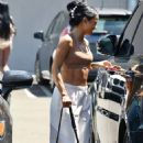 Karrueche Tran – In a crop top out for lunch in Los Angeles