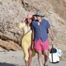 Paulina Porizkova – With boyfriend Jeff Greenstein seen on a Caribbean beach in St Barts - 454 x 557