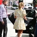 Amanda Holden – In yellow summer dress at Heart FM Breakfast Show in London