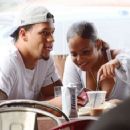 Christina Milian on a date with Brandon Marshall at Stout Restaurant in Hollywood