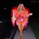 Paris Hilton – In a Halloween ‘Red Angel’ outfit as she leaves her Los Angeles home