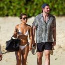 Montana Brown – In a white bikini in Barbados - 454 x 450