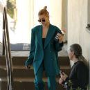 Hailey Baldwin in Blue Suit – Out in Los Angeles