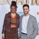 Little Simz and Fady Elsayed attend the "Sex Education" Season 2 World Premiere at Genesis Cinema on January 08, 2020 in London, England