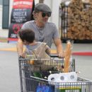 Olivier Martinez and his son Maceo are spotted out grocery shopping at Bristol Farms in West Hollywood, California on April 10, 2016 - 454 x 564