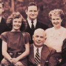 Standing left to right. Byrne Marston, Moulton (Pete) Marston, Olive Byrne Richard. Seated left to right: Marjorie Wilkes, Olive Ann Marston. William Moulton Marston, Donn Marston, Elizabeth Holloway Marston. 1947 photograph from Wonder Woman: The Complet
