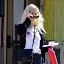 Jordyn Blum in a white tee with jeans Out and About in Los Angeles - 454 x 635
