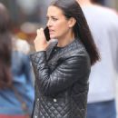 Kirsty Gallacher – Out in tight denim and leather jacket at Smooth Radio in London - 454 x 742