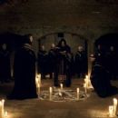 HANS MATHESON (left center) as Lord Coward and MARK STRONG (center) as Lord Blackwood in Warner Bros. Pictures' and Village Roadshow Pictures' action-adventure mystery 'Sherlock Holmes,' distributed by Warner Bros. Pictures. Photo courtesy - 454 x 244