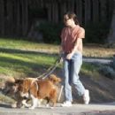 Aubrey Plaza &#8211; Takes her rescue dogs for a walk on a hot Los Angeles