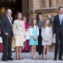 King Felipe VI of Spain, Queen Letizia of Spain attended Easter Mass in Palma  (April 1, 2018) - 454 x 302