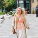 Claire Sweeney &#8211; Seen in print maxi dress at Soho House White City