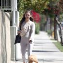 Hannah Brown – Walking her dog in Los Angeles - 454 x 580