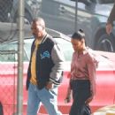 Taylour Paige – Filming ‘Beverly Hills Cop 4’ in Los Angeles - 454 x 681