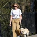 Jane Danson – stroll with her Labrador dog in the Cheshire sunshine - 454 x 570