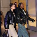 Hailey Bieber – With Justine Skye at the Lakers game at the Crypto.com Arena in LA