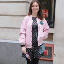 Sophie Ellis Bextor – In a polka dot mini dress and a pink bomber jacket posing at BBC Radio 2 - 454 x 675