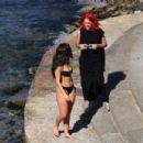 Addison Rae – In a bikini with Boyfriend at Lake Como in Italy - 454 x 303