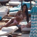 Chloe Khan &#8211; In a pink bikini with a mystery man on holiday in Mykonos