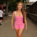 Demi Jones – In pink mini dress attend Its a Barbie Party in London - 454 x 675