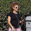 Eva Mendes – In a pink PANGAIA sweatpants seen while shopping in Santa Barbara