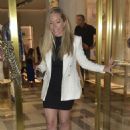 Kendra Wilkinson – In a black mini skirt shopping at Versace in Beverly Hills - 454 x 665