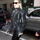 Gigi Hadid – Seen for press outing while rocking a lather outfit in New York