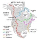 Drainage basins by continent